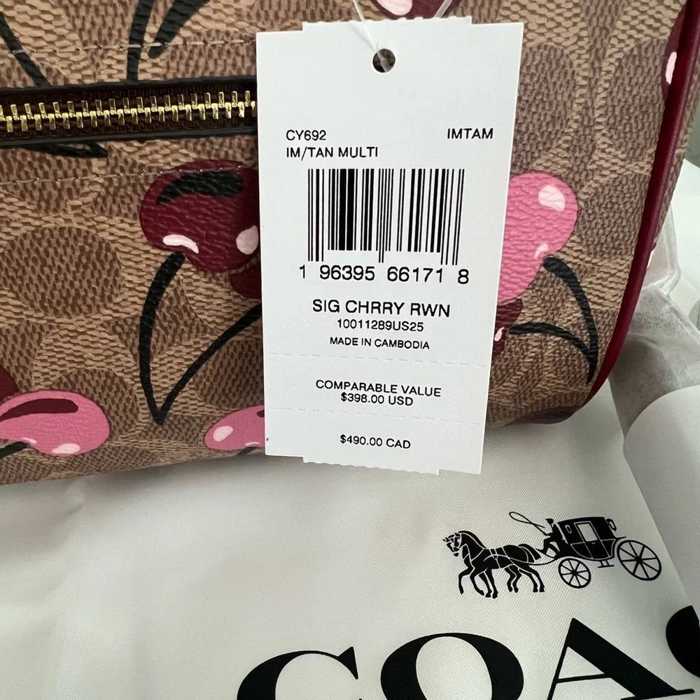 Coach Rowan Satchel With Cherry Print With Matching Wallet